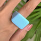 Trendy colorful acrylic plain ring fashion simple geometric square wide-brimmed resin ring