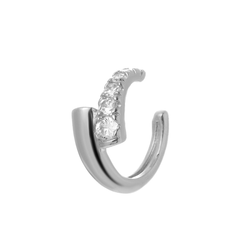 ins niche design French style hole-free ear clip fashion retro personality temperament zircon C-shaped ear bone clip