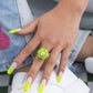 Jewelry Niche Candy Color Acrylic Flower Ring Simple Metal CCB Index Finger Ring Ring