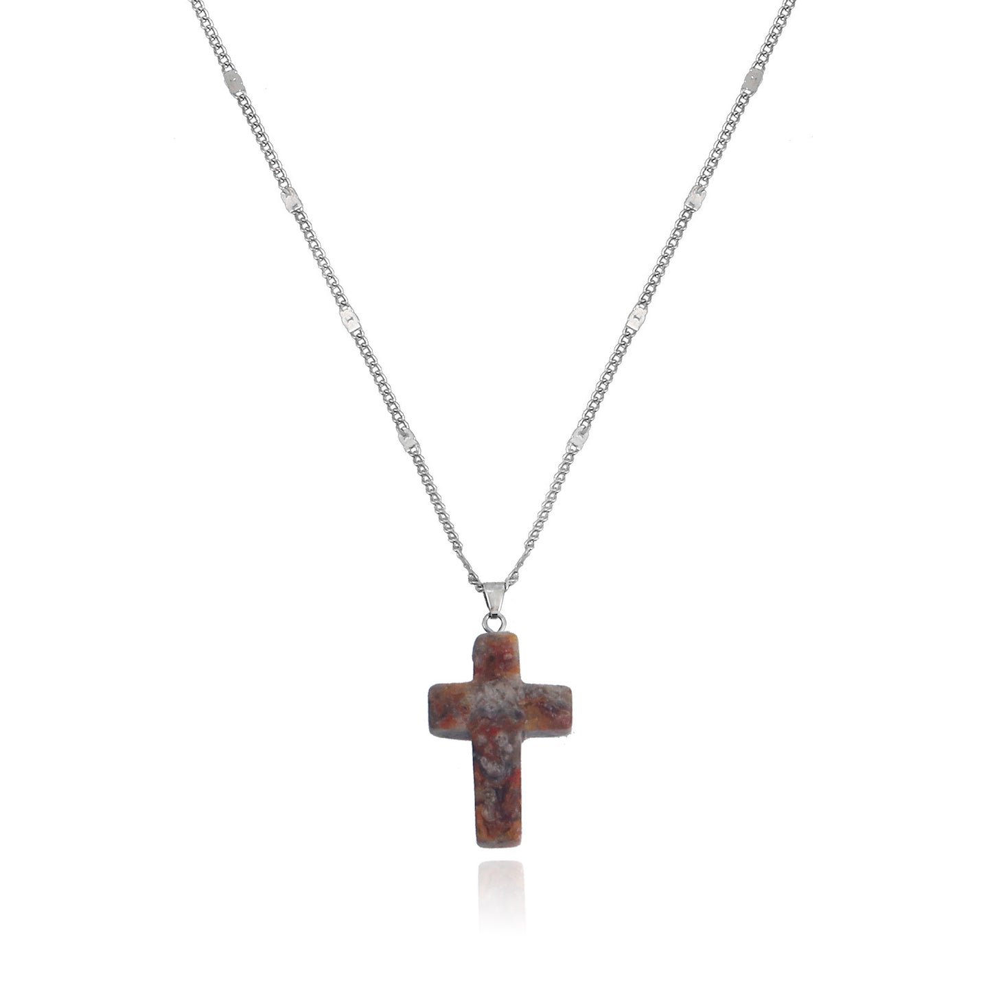 Jewelry simple small hole chain color cross pendant necklace female national trend necklace