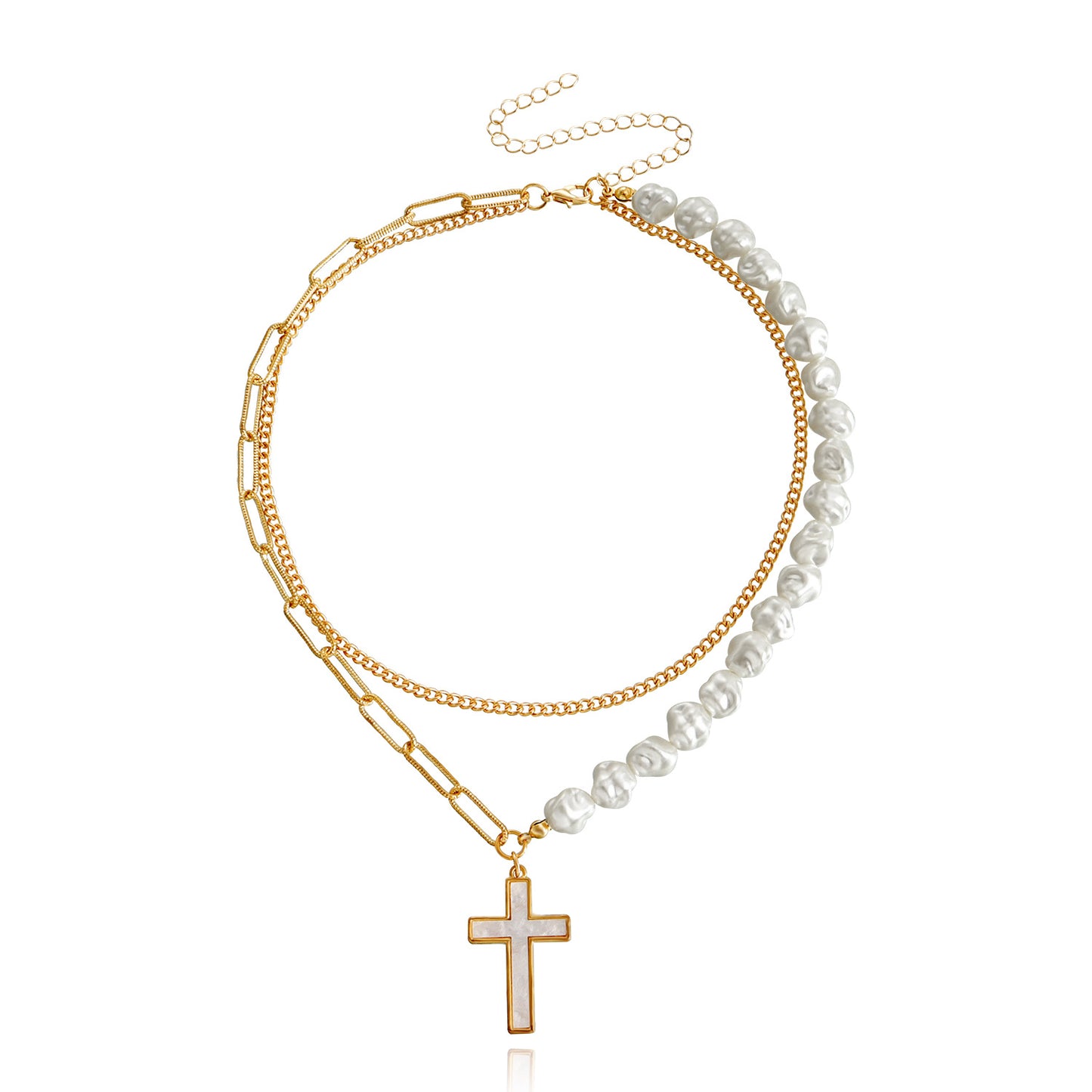 Jewelry INS cross love mother-of-pearl necklace necklace female sweater chain trendy matching accessories