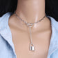 Jewelry Personality Punk Geometric Necklace Simple Padlock Pendant Necklace