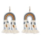 E991 Fashion Tassel Earrings Handwoven Personality Stud Earrings Bohemian Ethnic Rainbow Earrings