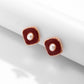 Jewelry Retro Xiaoxiang Heart-shaped Pearl Earrings Women's Simple Drip Oil Geometric Round Earrings