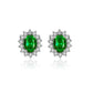 Fashion Women Rhinestone Emerald Gemstone Pendant Necklace Earrings Set Head Jewelry