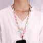 Trend acrylic candy color chain diy mobile phone chain pendant peach heart smiley jewelry accessories mobile phone chain