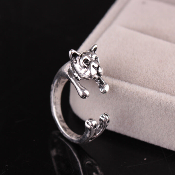 Cute Animal Open Ring Fashion Personality Exaggerated Puppy Cat Elephant Ring Creative Hand Jewelry