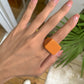 Trendy colorful acrylic plain ring fashion simple geometric square wide-brimmed resin ring