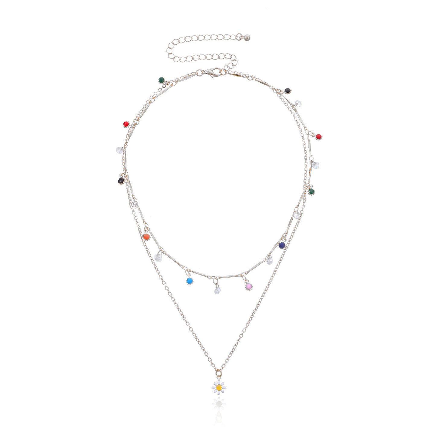 Jewelry Fashion Retro Daisy Pendant Simple Personality Women's Diamond Necklace Clavicle Chain