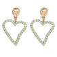 E1634 Fashion asymmetric full diamond earrings femininity age reduction hollow peach heart simple net red earrings