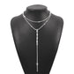 N9872 Fashion Versatile Y-shaped Necklace Simple Temperament Full Diamond Back Chain Super Flash Light Luxury Double Layer Necklace Women