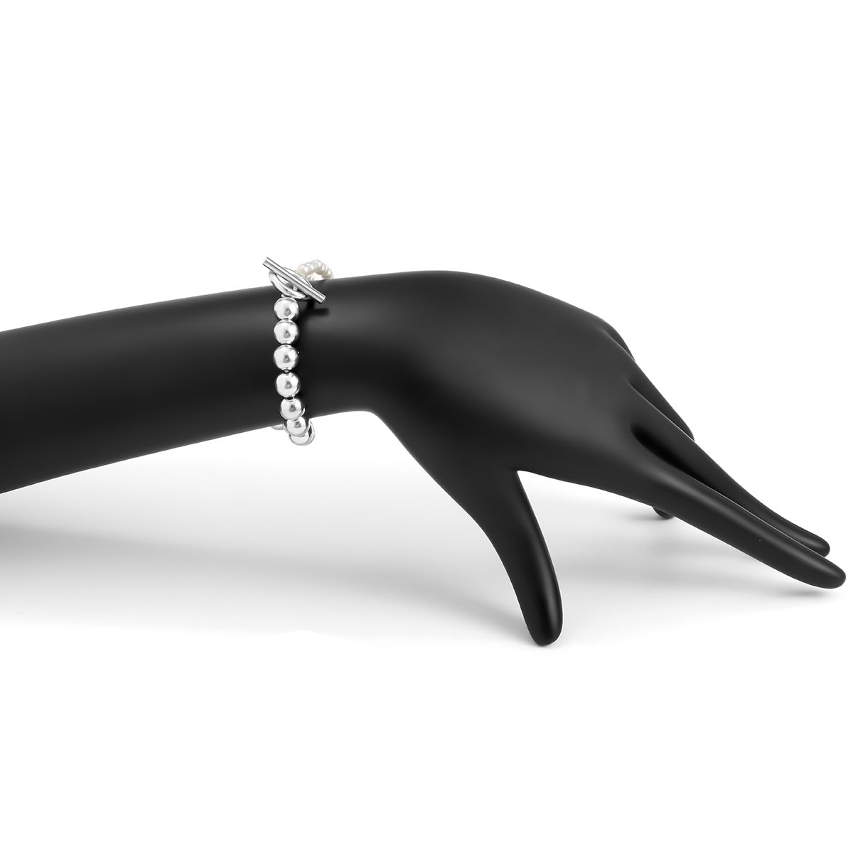 Jewelry Temperament Cold Geometric Bead Necklace Simple Imitation Pearl Beaded Stitching Necklace Female