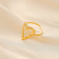 Fashion Simple Versatile Stainless Steel Ring Irregular Open Ring Ladies Ring Jewelry