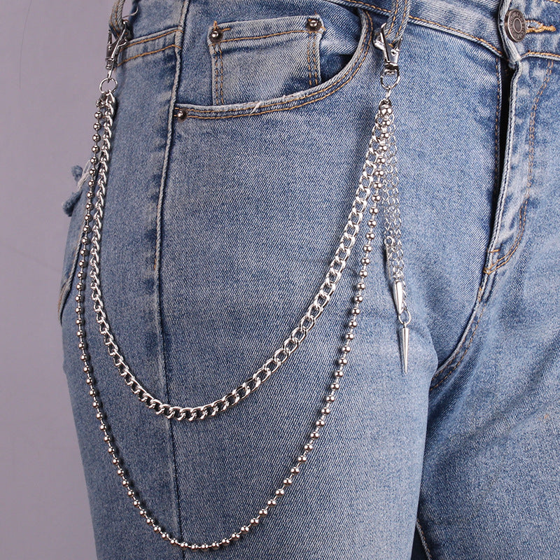Metal Double Pants Chain Personality Waist Chain Punk Rock Body Chain Night Accessories Waist Chain