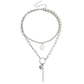 Niche design high-end splicing chain imitation mother-of-pearl pendant necklace female cold OT buckle pearl necklace