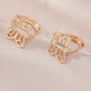 French retro round metal ear buckle ins cold simple bow belt earrings earrings