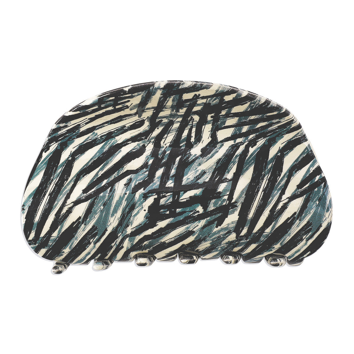 F429 Literary Retro Image School Printing Ponytail Clip Contrast Color Resin Geometric Fashion Shark Hair Clip