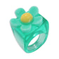 R579 Simple Ring Candy Color Flower Girl Heart Ring Resin Transparent Contrasting Color Geometric Jewelry