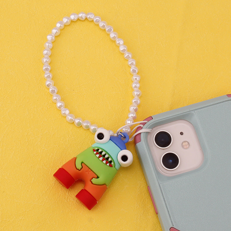 Jewelry ethnic creative monster sun soft pottery accessories pearl chain wristband mobile phone lanyard