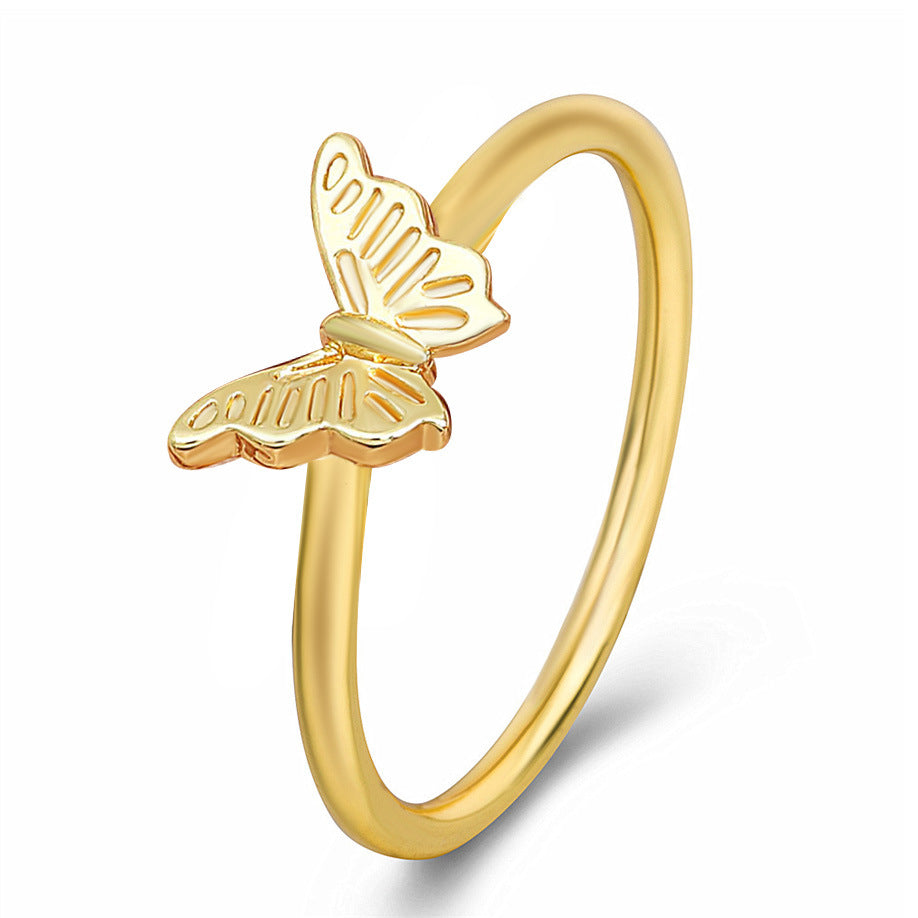 Ins cold zircon opening love ring super fairy fashion star letter hollow index finger ring net red
