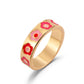 ins color drop oil love ring love alien grid ring fashion accessories