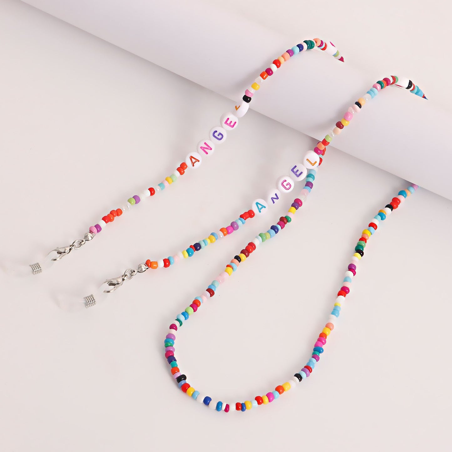 Jewelry bohemian letter LOVE colorful rice bead glasses chain accessories non-slip mask hanging chain