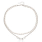 Jewelry simple double-layer imitation pearl clavicle chain necklace female niche design explosive beaded necklace