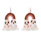 E991 Fashion Tassel Earrings Handwoven Personality Stud Earrings Bohemian Ethnic Rainbow Earrings