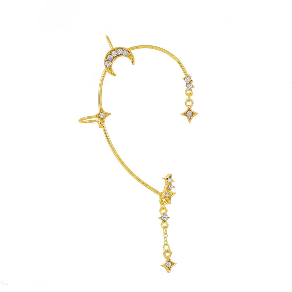 Ins diamond-studded butterfly ear hanger women without ear piercing butterfly ear bone clip fashion niche exaggerated wing ear clip