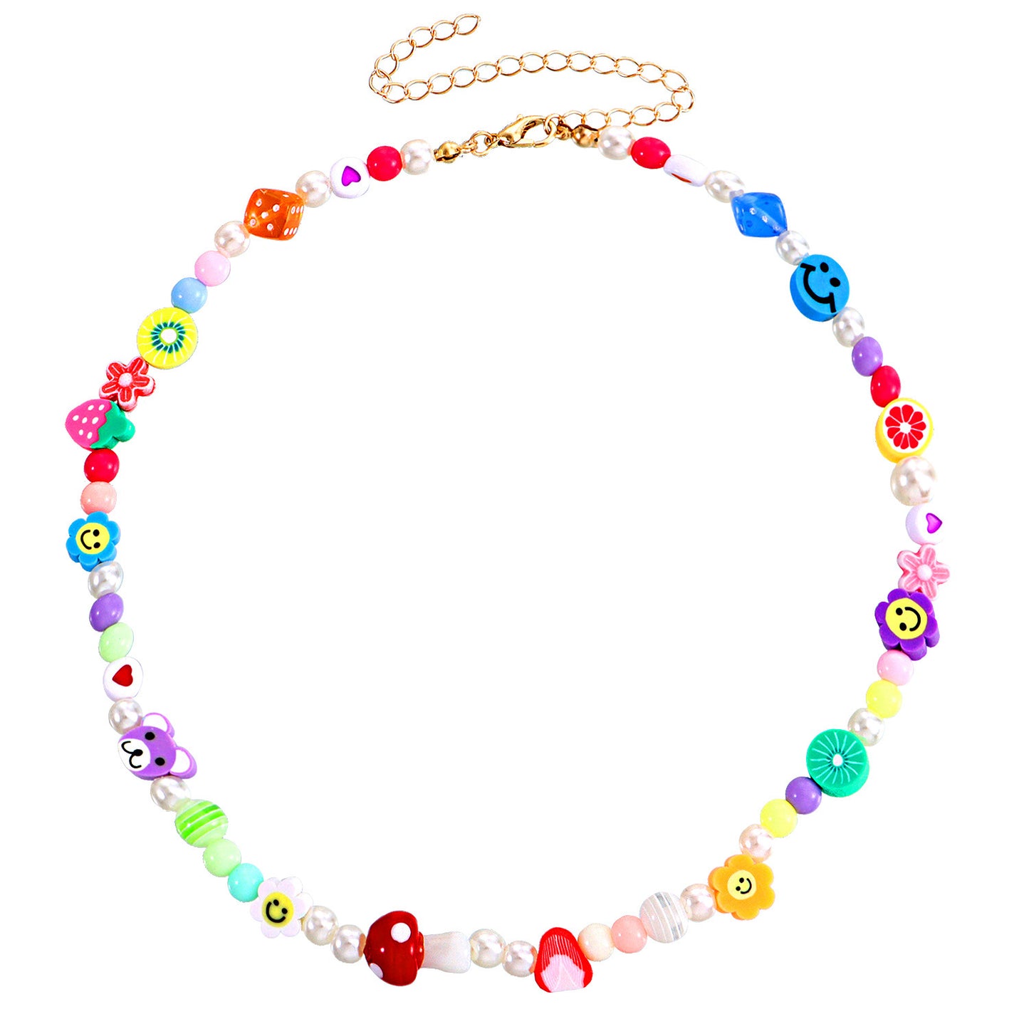 Jewelry multi-element soft pottery resin pearl necklace choker set necklace