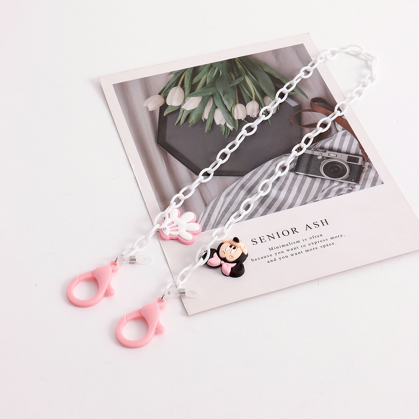 Explosive Acrylic Mouse Mask Chain Children's Cartoon Mickey Candy Color Glasses Chain Earphone Lanyard