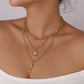N9963 Exaggerated Long Necklace Drip Oil Heart Butterfly Snake Element Necklace Punk Hip Hop Stacked Necklace