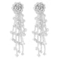 E199 Niche Beaded Design Sense Fashion Earrings Rice Beads Resin Flower Long Tassel Earrings Women