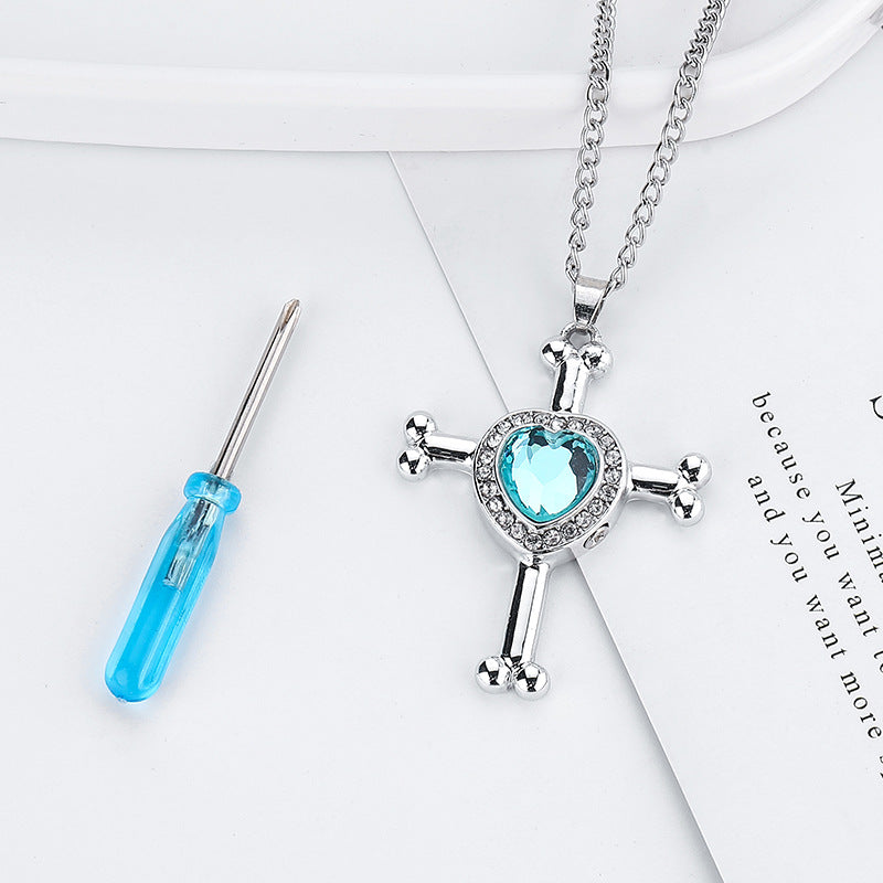 Japanese animal pet remains commemorative heart-shaped pendant can open crystal urn necklace jewelry