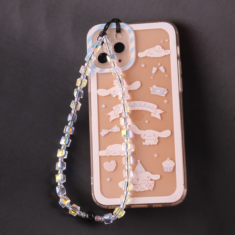 Crystal beaded mobile phone chain short 17cm fashion creative female mobile phone case lanyard