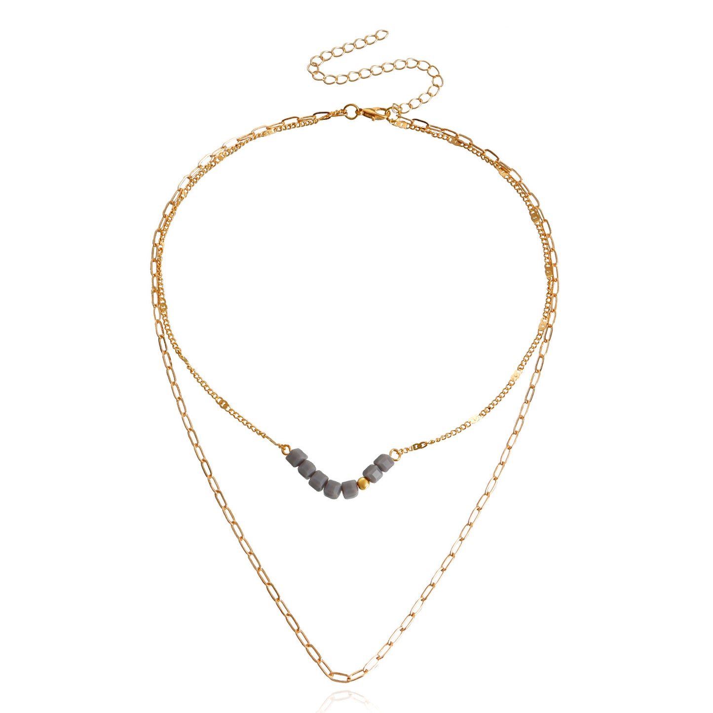 Jewelry Fashion Double Layer Necklace Sweater Chain Women's Trendy Cool Indifferent Niche Versatile Design Sense Necklace