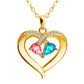 Fashion Ladies Heart Crystal Diamond Pendant Necklace Heart Sapphire Necklace Jewelry