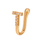 Piercing-free nose stud copper inlaid zircon letters U-shaped nose clip nose ring piercing jewelry