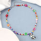 Design sense cartoon monster pink rabbit pendant necklace year ins niche hip-hop color collarbone chain