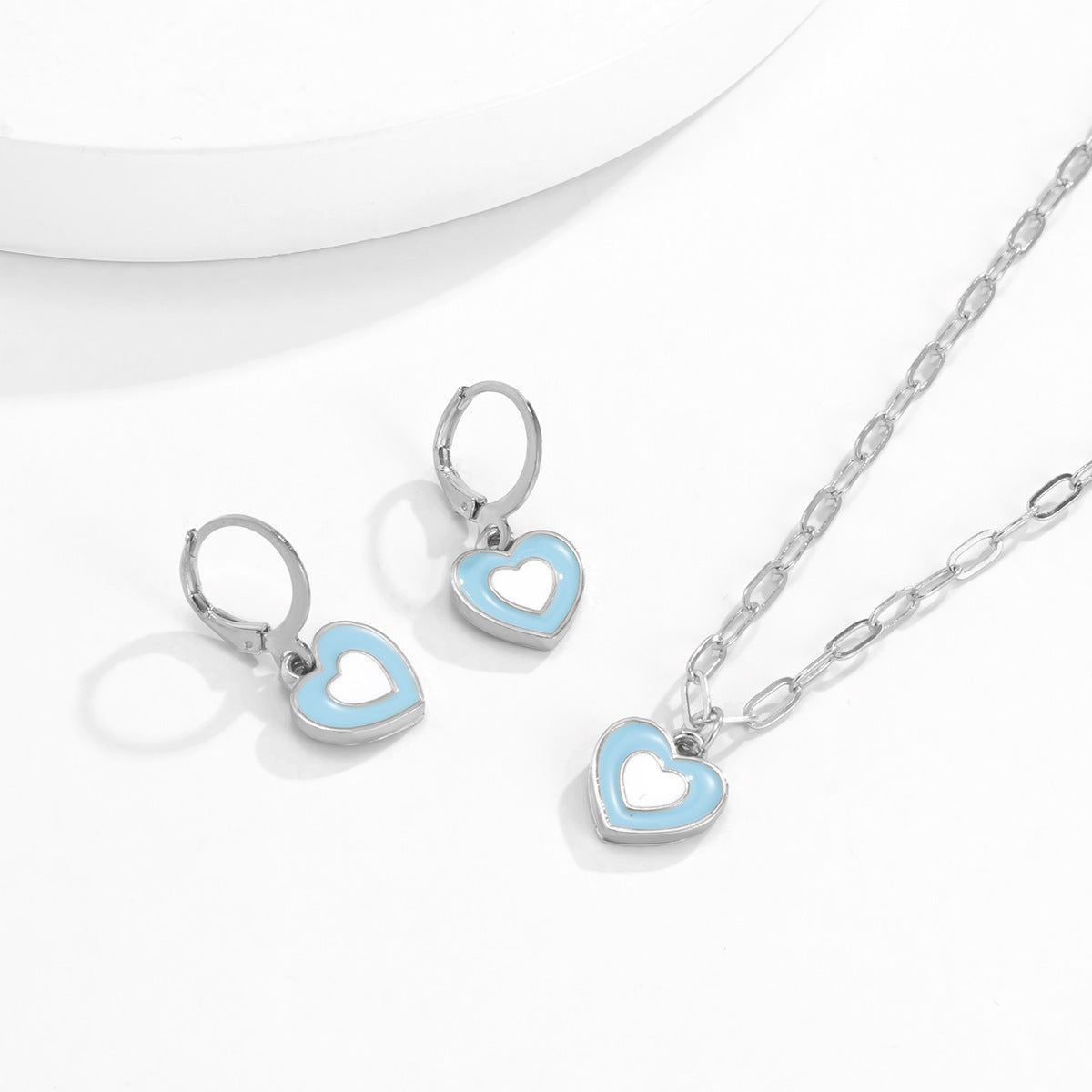 Jewelry Painting Nectarine Heart Metal Cross Chain Necklace Simple Temperament Clavicle Pastoral Necklace Female
