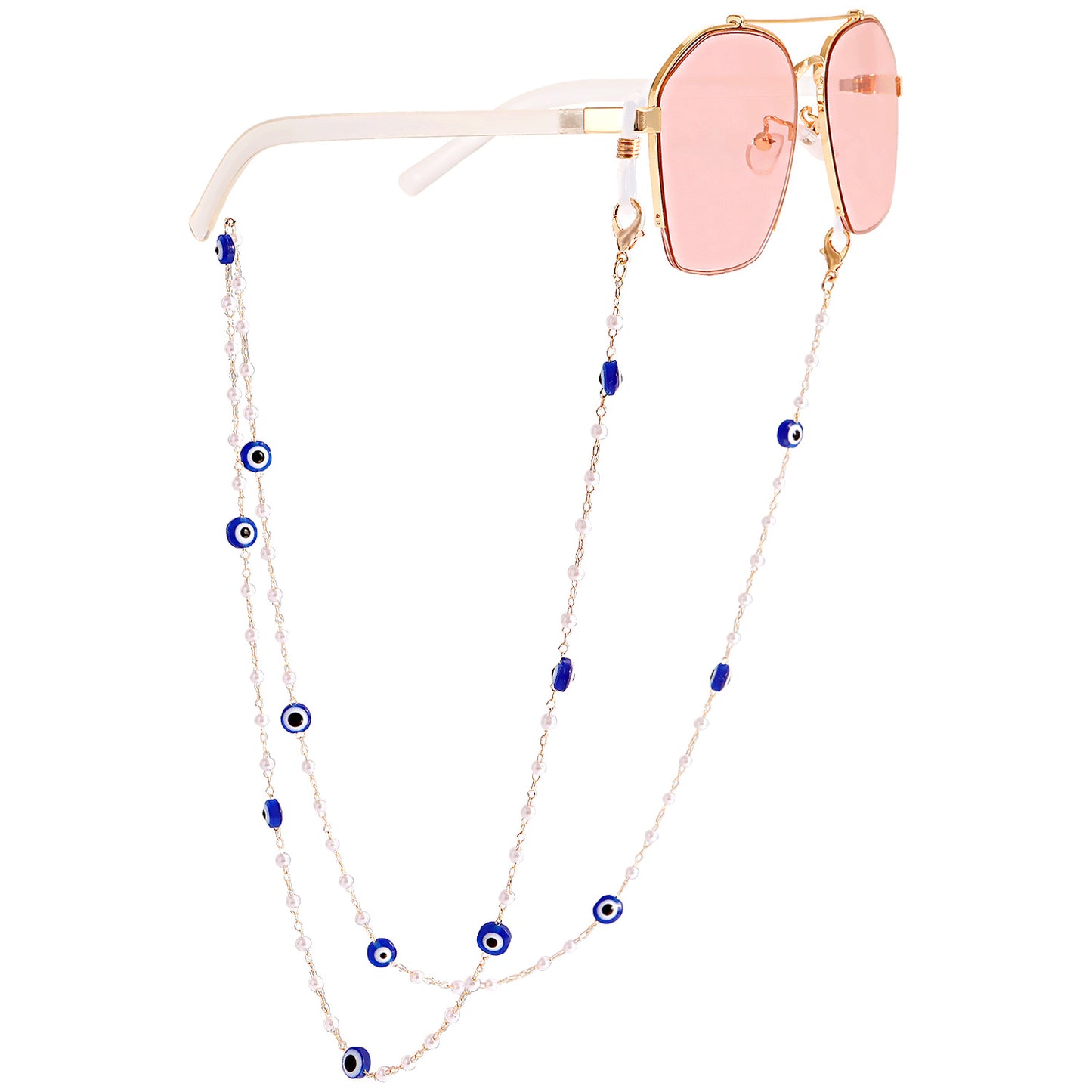 Jewelry mask hanging chain glasses hanging chain imitation pearl glasses chain devil's eye mask chain
