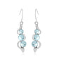 Retro Tassel Pearl Flower Drip Earrings Fashion Temperament Long Turquoise Earrings Frosty Earrings