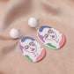 ins acrylic 3D printing earrings creative graffiti beauty portrait earrings exaggerated earrings matching
