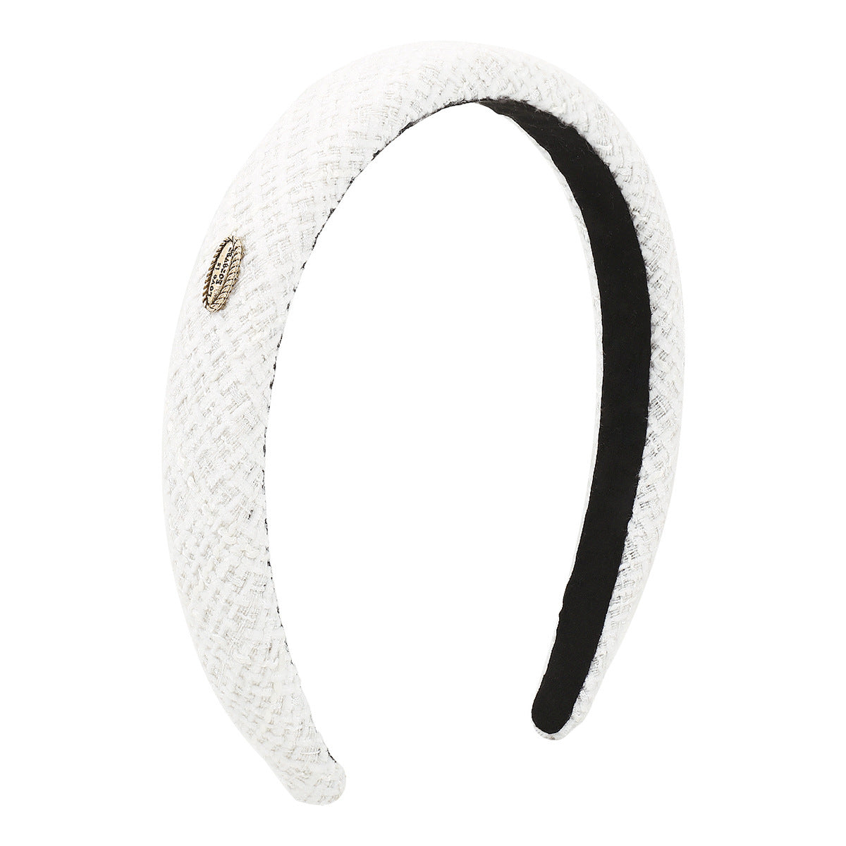 F588 Xiaoxiang High Skull Headband Autumn and Winter Style French Retro Simple Fabric Lattice Headband
