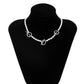 Jewelry Single Beaded Alloy Geometric Necklace Creative OT Buckle Stitching Imitation Pearl Necklace Female