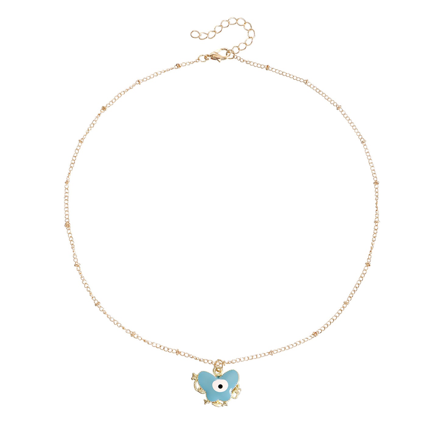 Jewelry ins color dripping oil butterfly devil eye pendant necklace female explosion