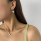 Jewelry Painting Nectarine Heart Metal Cross Chain Necklace Simple Temperament Clavicle Pastoral Necklace Female