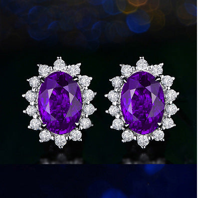 Explosive fashion niche design sense crystal earrings female gemstone earrings diamond earrings jewelry accessories