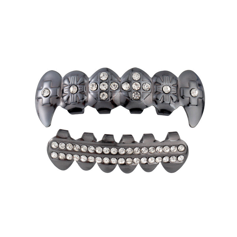 HIPHOP full diamond metal hip hop poker shape braces fashion trend rock denture jewelry