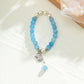 Jewelry Temperament Pearl Beaded Butterfly Turquoise Bracelet Simple Imitation Crystal Elastic Micro-Inlaid Hand Jewelry